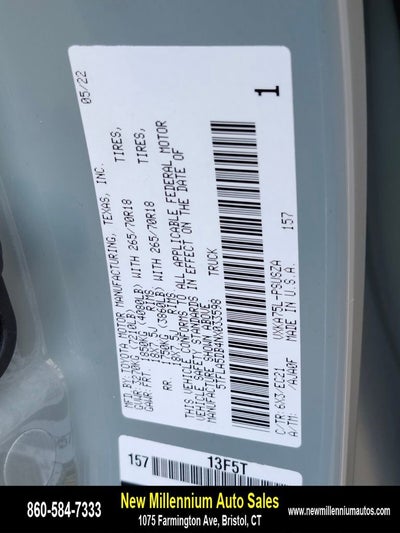 2022 Toyota Tundra 4WD SR5